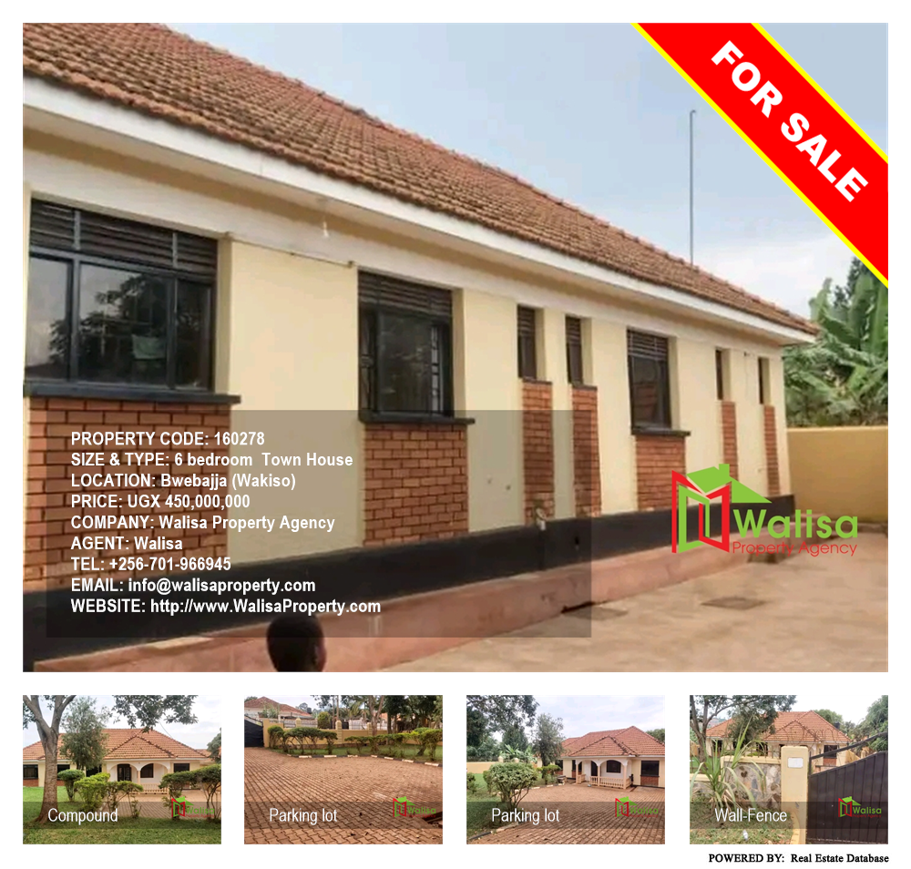 6 bedroom Town House  for sale in Bwebajja Wakiso Uganda, code: 160278
