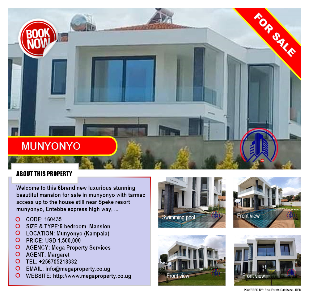 6 bedroom Mansion  for sale in Munyonyo Kampala Uganda, code: 160435