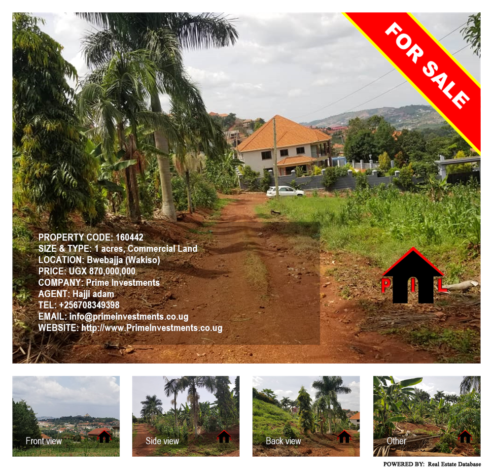 Commercial Land  for sale in Bwebajja Wakiso Uganda, code: 160442