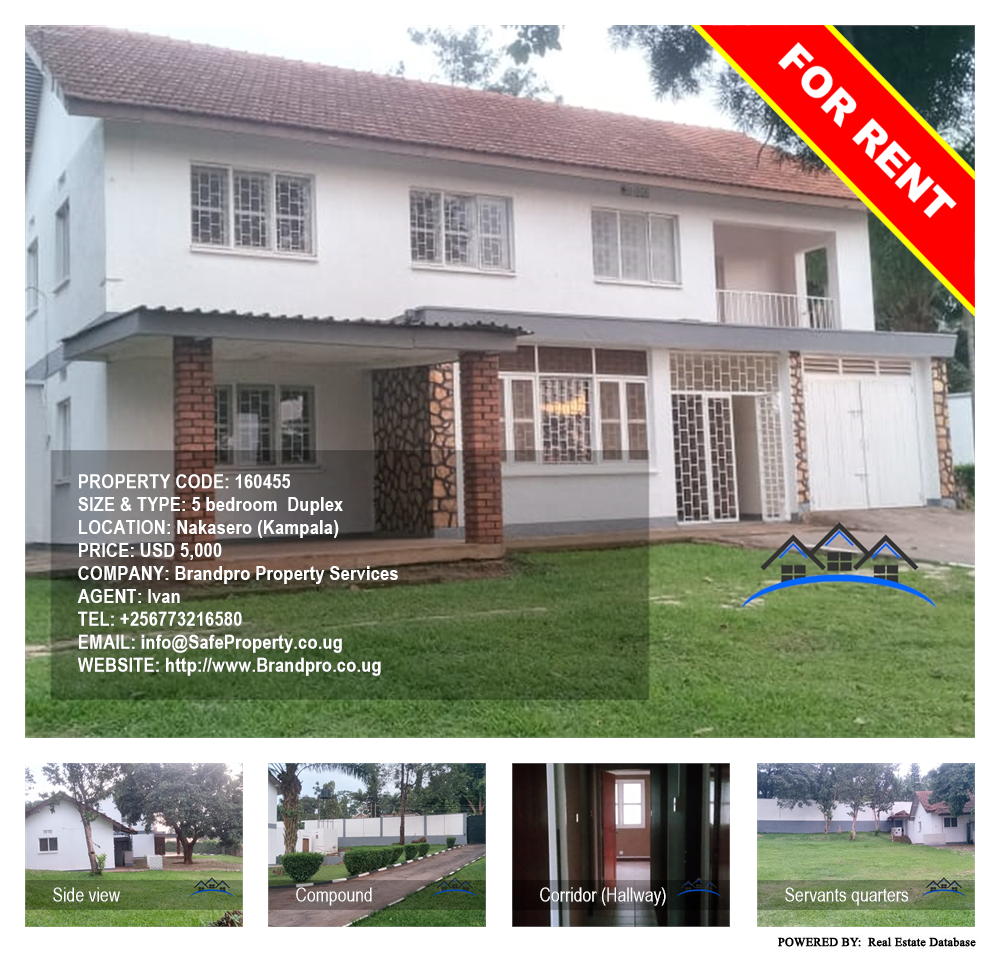 5 bedroom Duplex  for rent in Nakasero Kampala Uganda, code: 160455