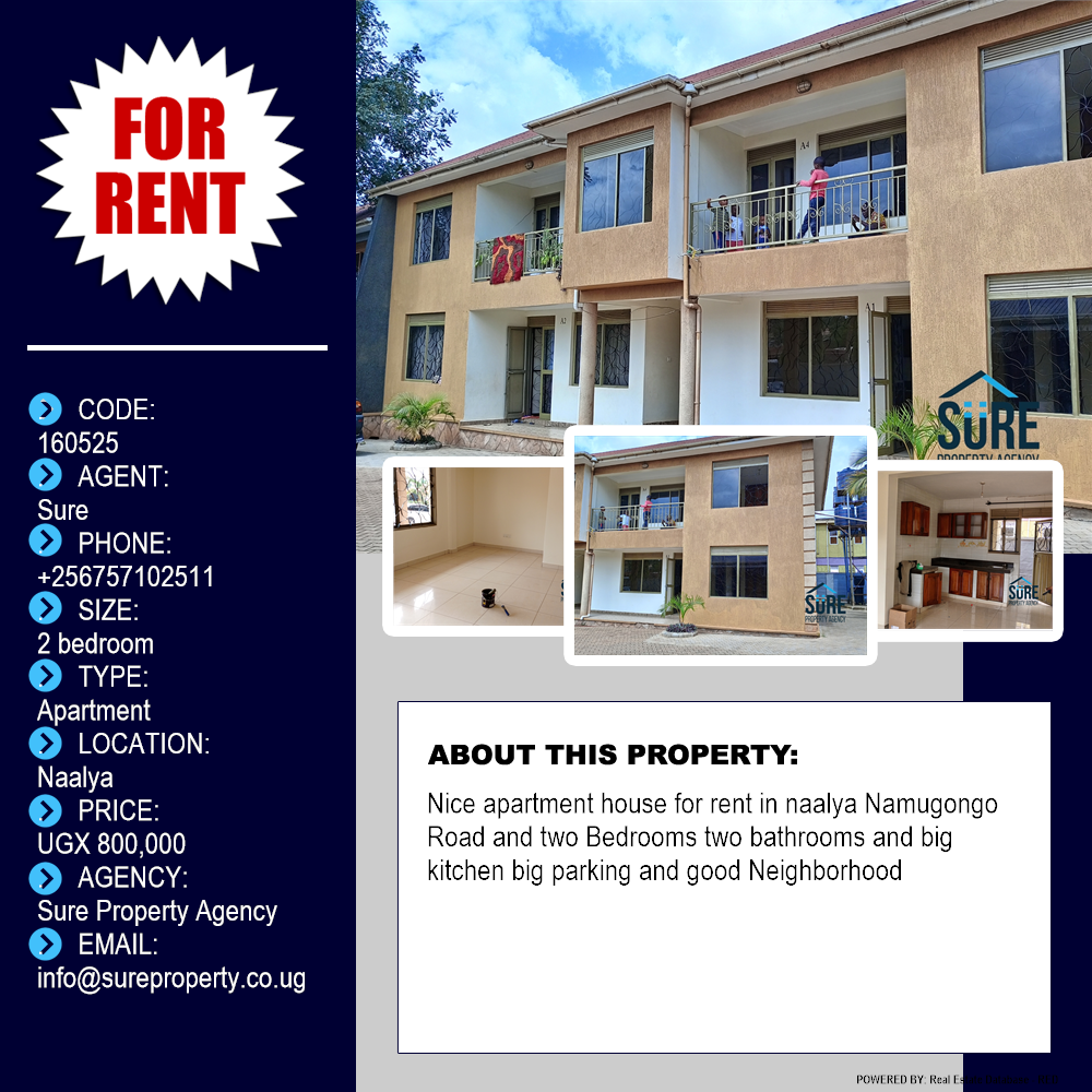 2 bedroom Apartment  for rent in Naalya Wakiso Uganda, code: 160525