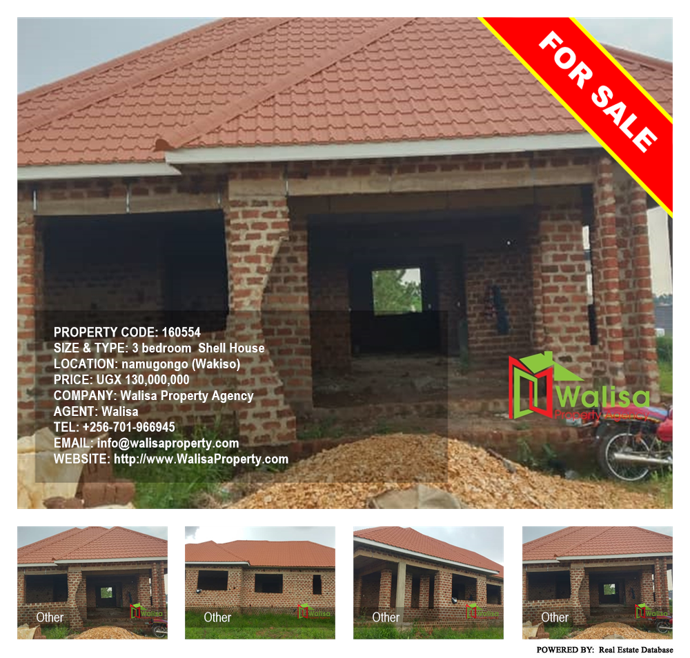 3 bedroom Shell House  for sale in Namugongo Wakiso Uganda, code: 160554