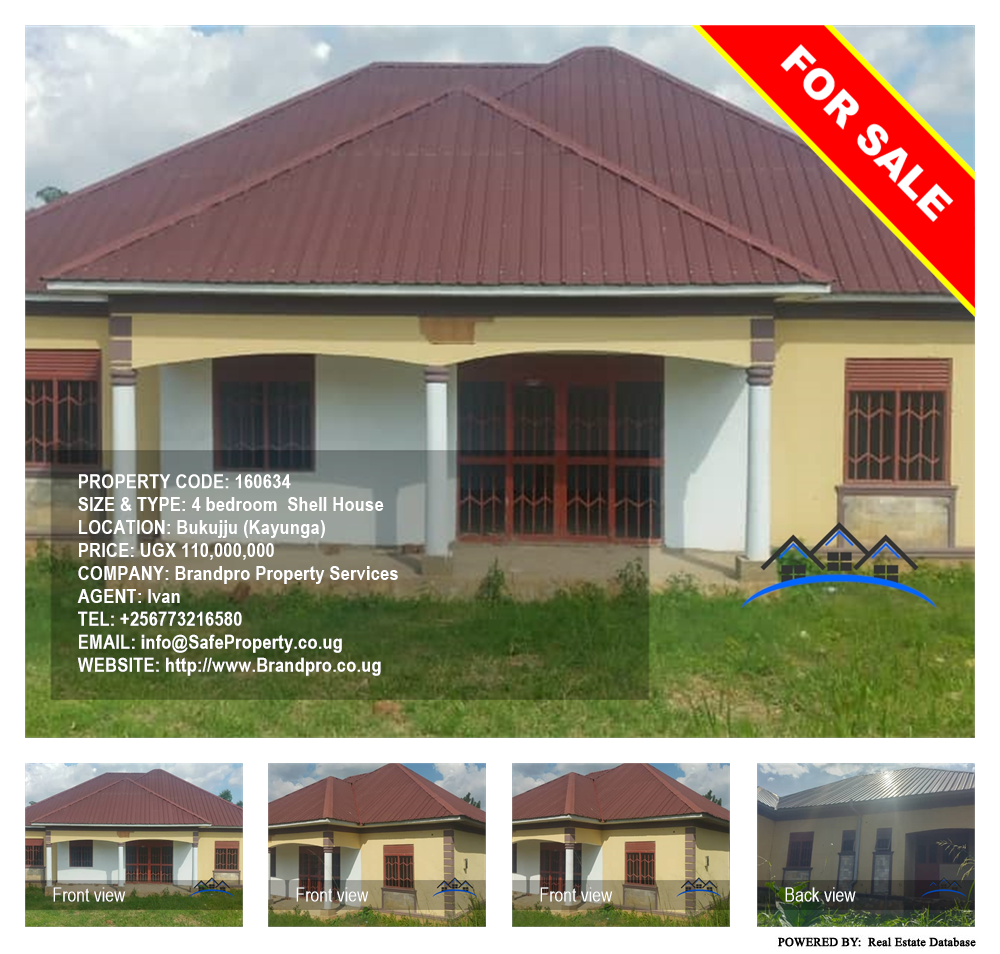 4 bedroom Shell House  for sale in Bukujju Kayunga Uganda, code: 160634