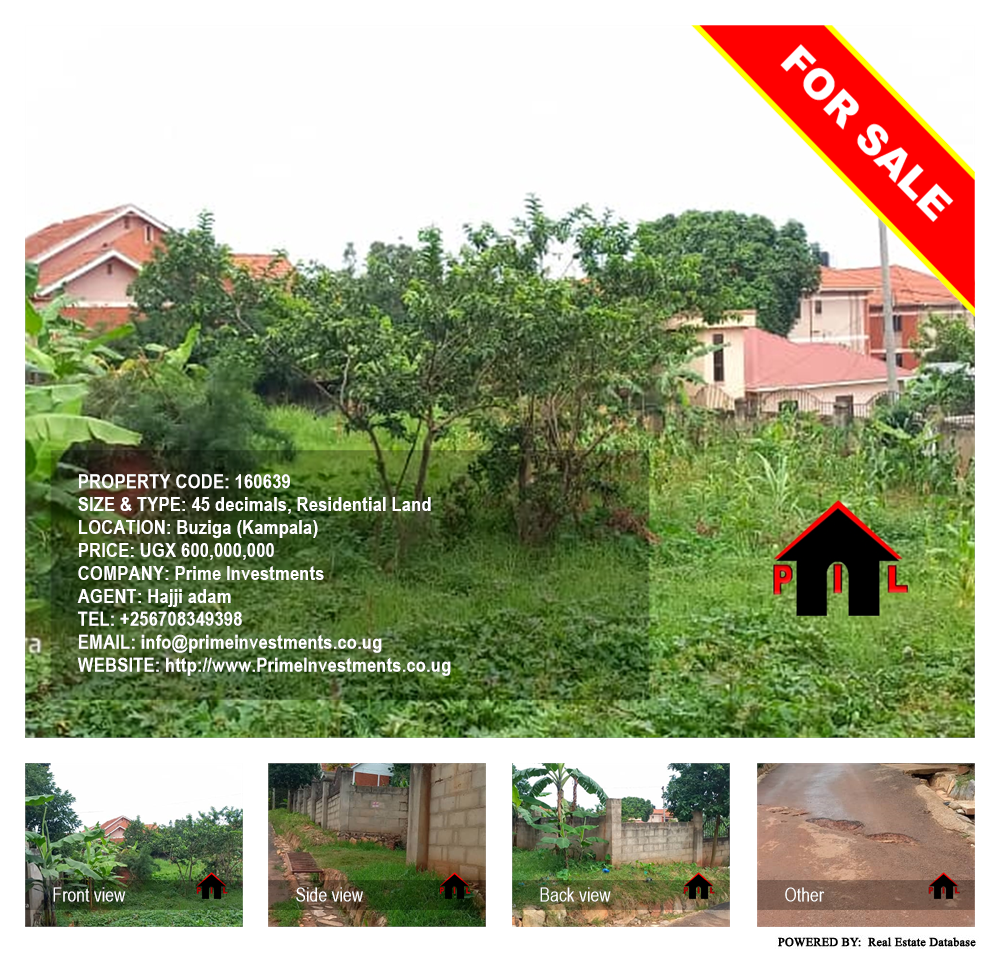 Residential Land  for sale in Buziga Kampala Uganda, code: 160639