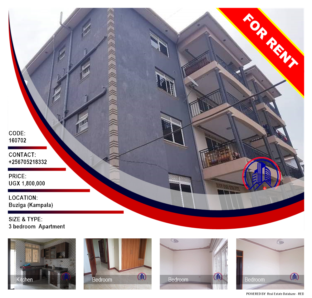 3 bedroom Apartment  for rent in Buziga Kampala Uganda, code: 160702