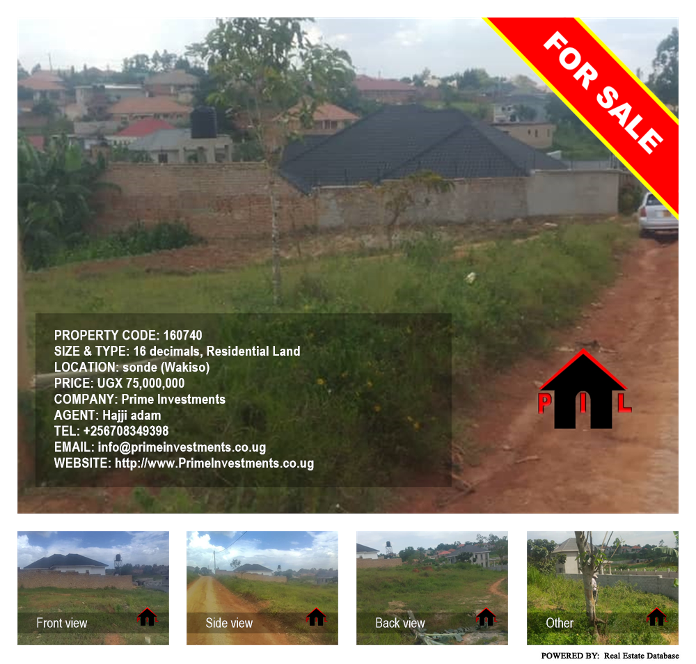 Residential Land  for sale in Sonde Wakiso Uganda, code: 160740