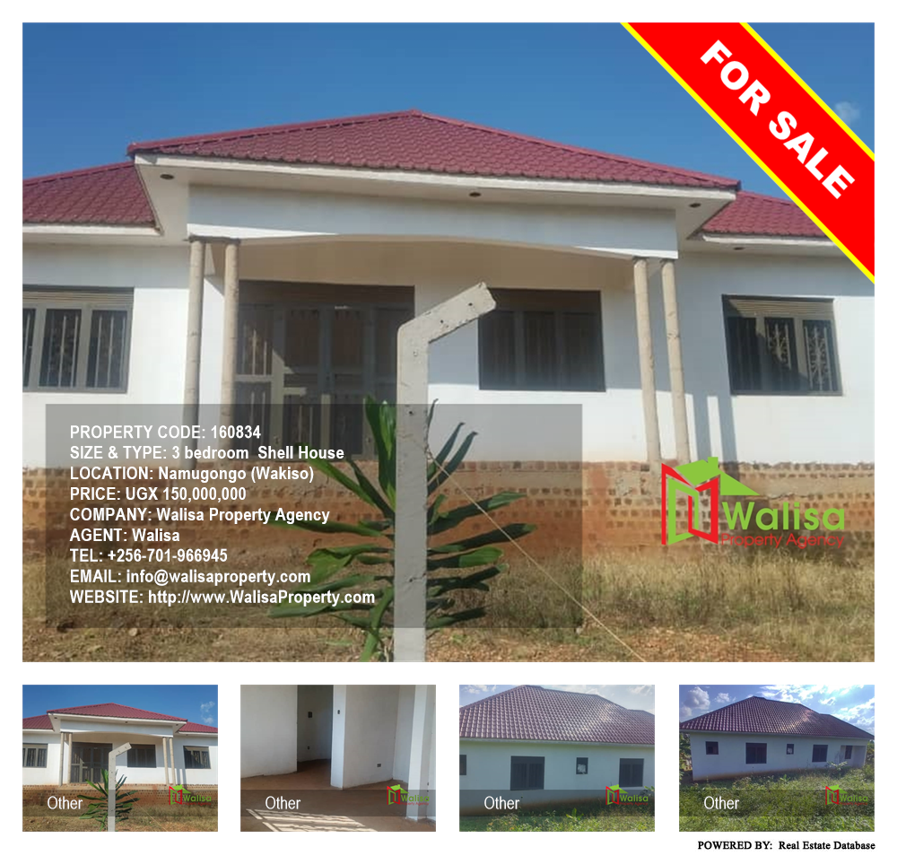 3 bedroom Shell House  for sale in Namugongo Wakiso Uganda, code: 160834