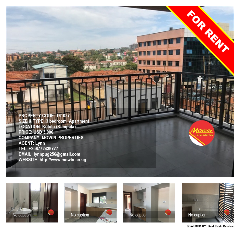 3 bedroom Apartment  for rent in Kololo Kampala Uganda, code: 161037