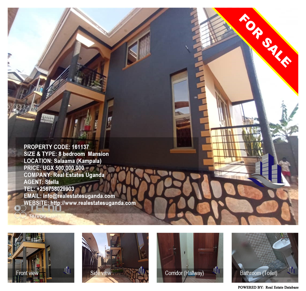 8 bedroom Mansion  for sale in Salaama Kampala Uganda, code: 161137