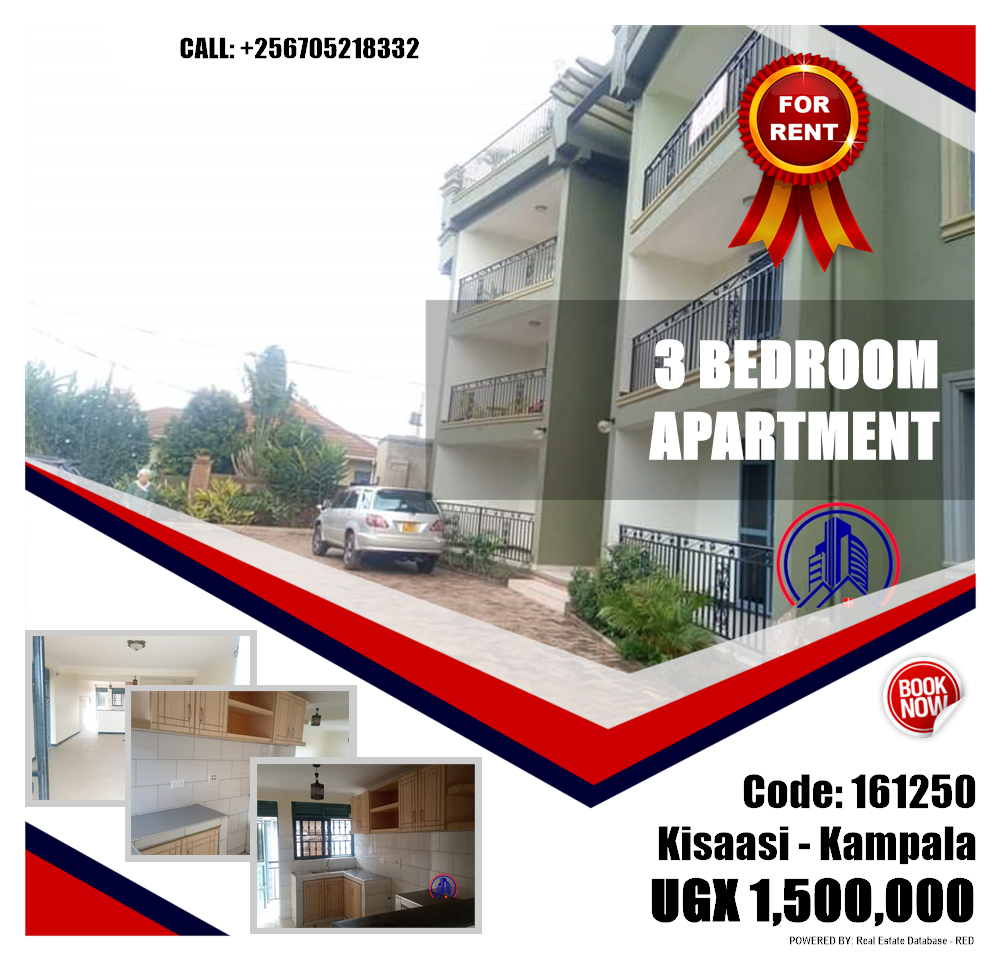3 bedroom Apartment  for rent in Kisaasi Kampala Uganda, code: 161250