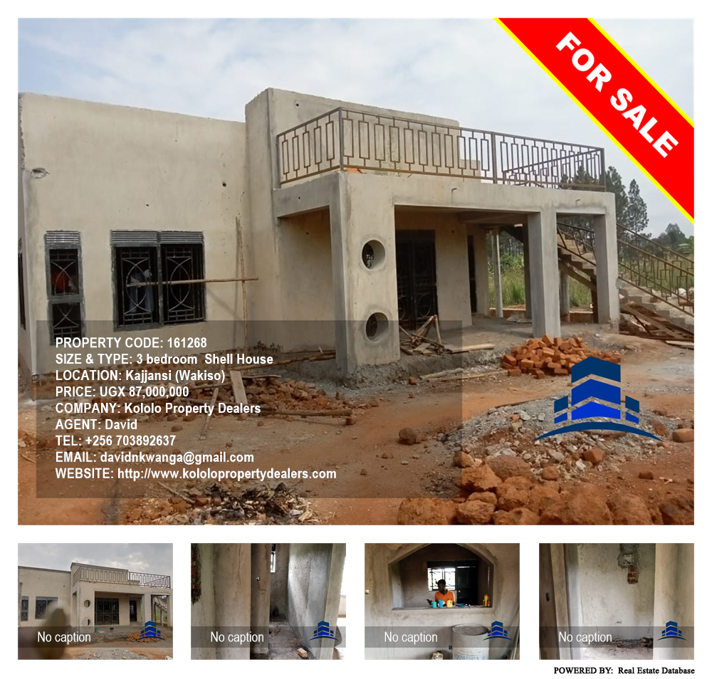 3 bedroom Shell House  for sale in Kajjansi Wakiso Uganda, code: 161268