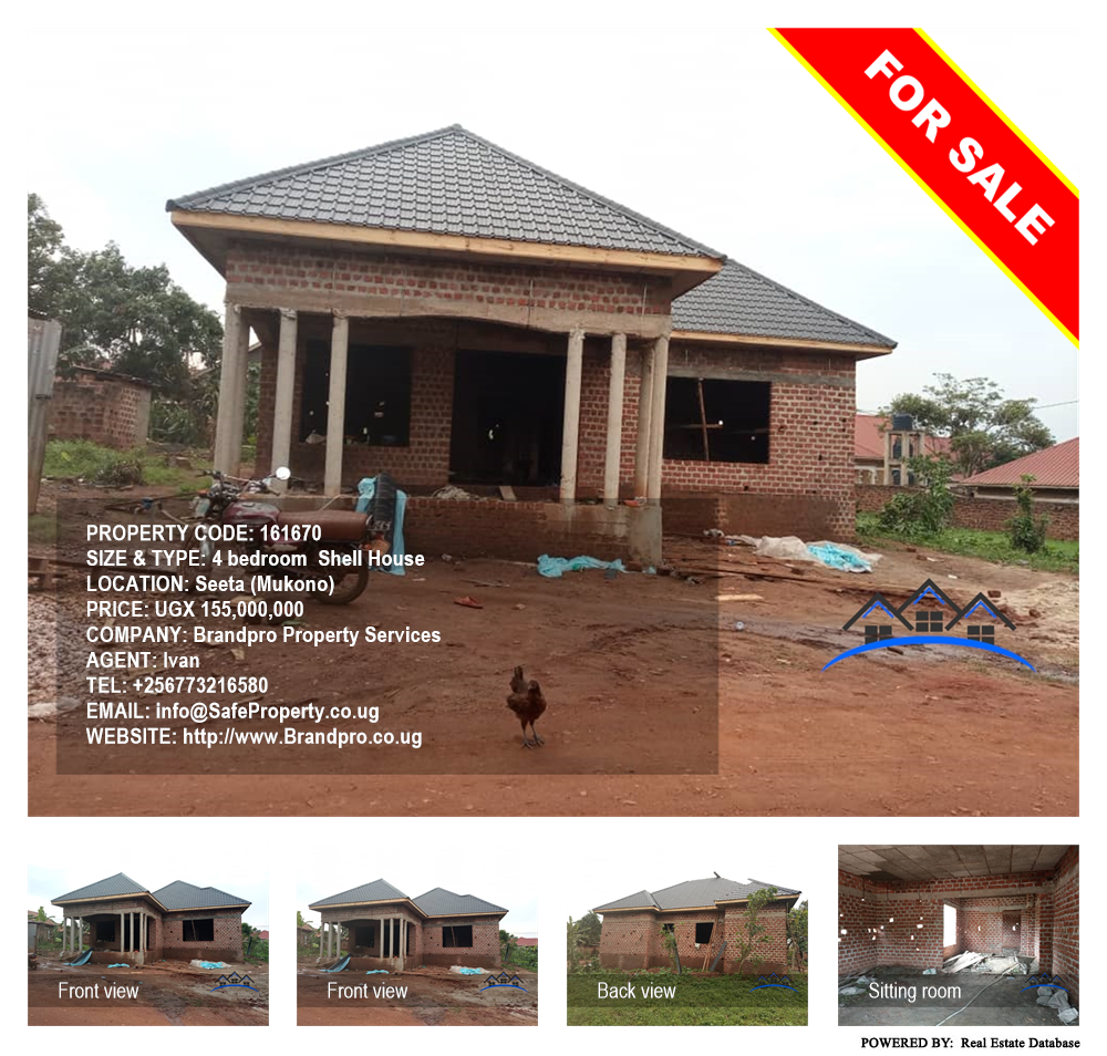 4 bedroom Shell House  for sale in Seeta Mukono Uganda, code: 161670