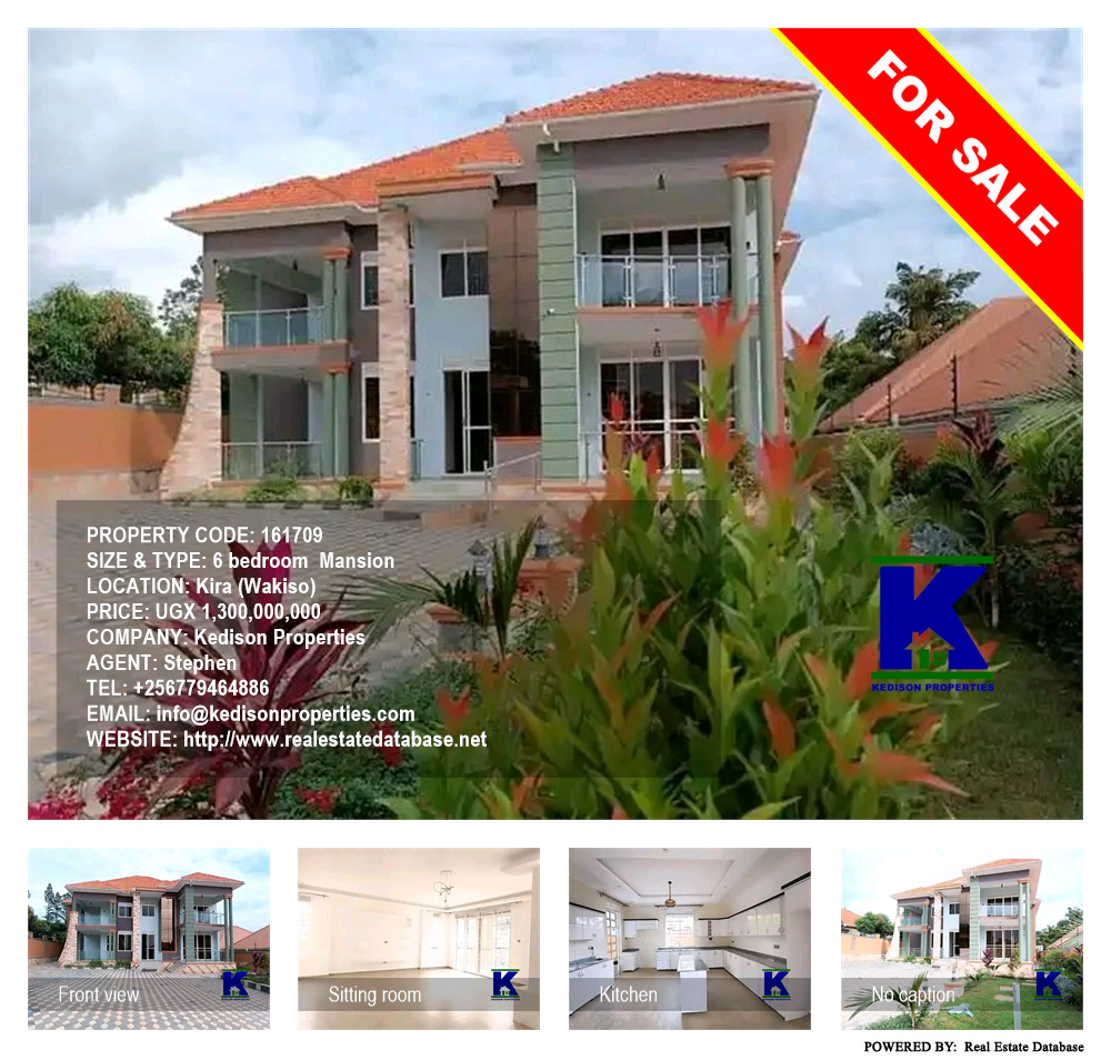 6 bedroom Mansion  for sale in Kira Wakiso Uganda, code: 161709