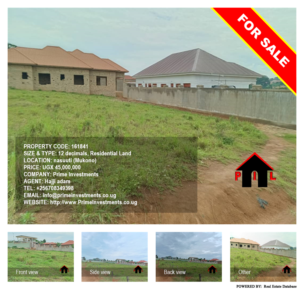 Residential Land  for sale in Nasuuti Mukono Uganda, code: 161841