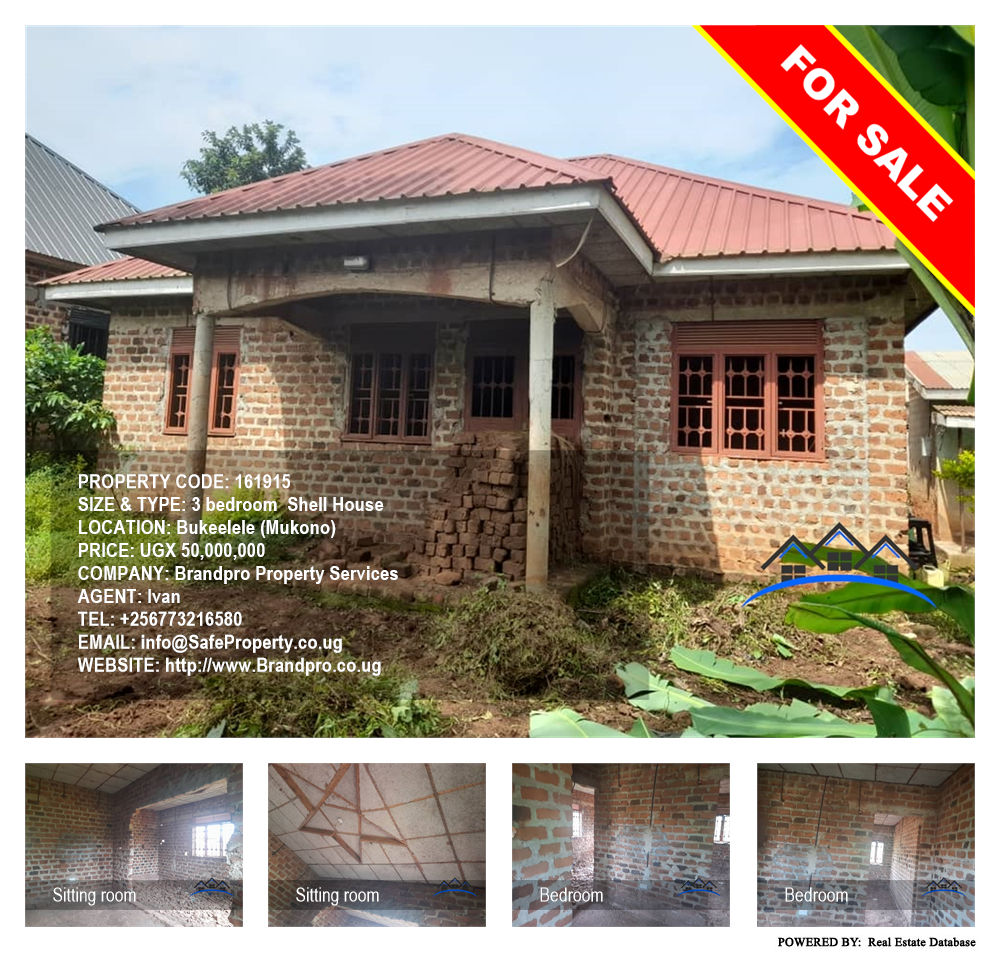 3 bedroom Shell House  for sale in Bukeelele Mukono Uganda, code: 161915