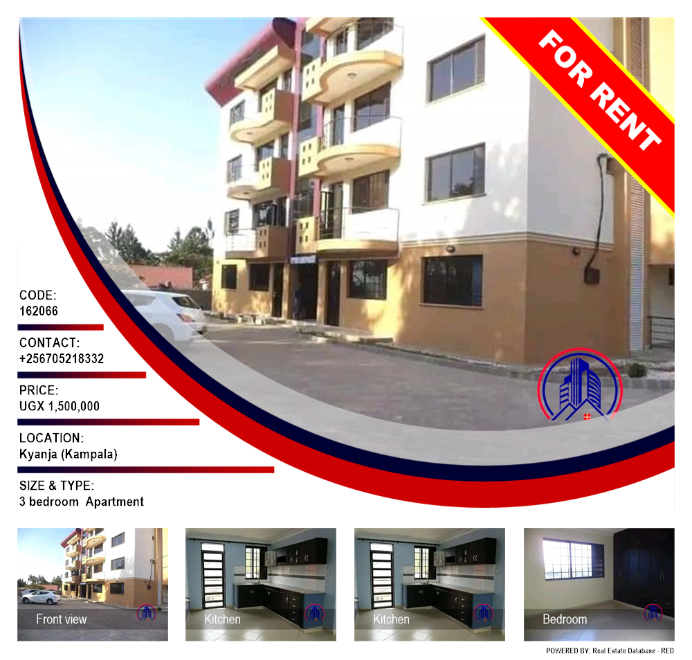 3 bedroom Apartment  for rent in Kyanja Kampala Uganda, code: 162066
