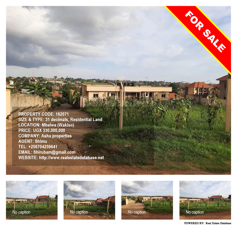 Residential Land  for sale in Mbalwa Wakiso Uganda, code: 162071