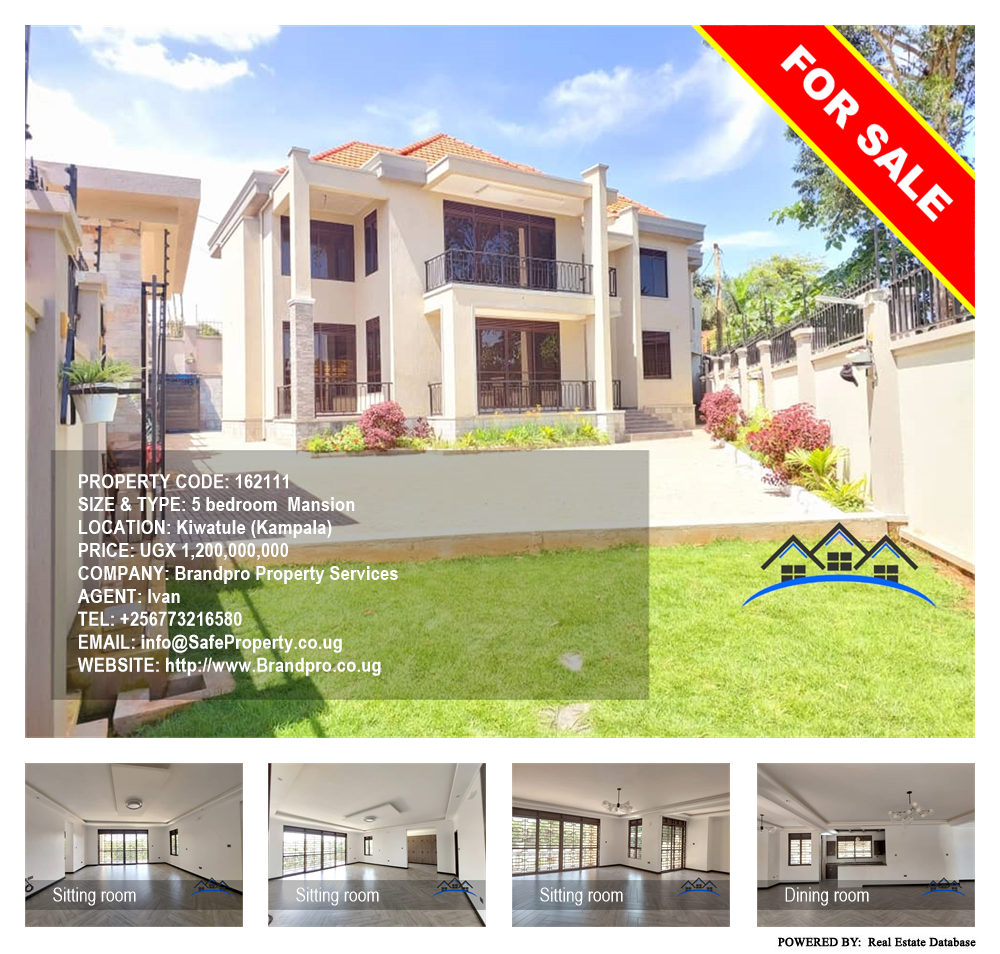 5 bedroom Mansion  for sale in Kiwaatule Kampala Uganda, code: 162111