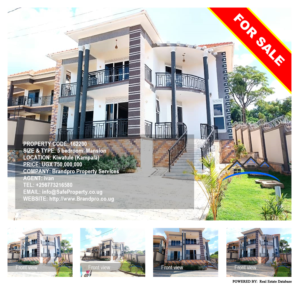 5 bedroom Mansion  for sale in Kiwaatule Kampala Uganda, code: 162200