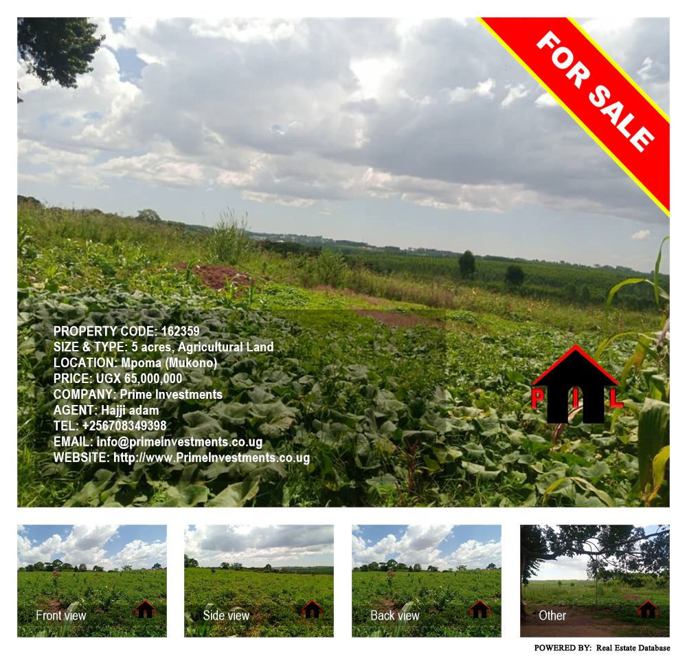 Agricultural Land  for sale in Mpoma Mukono Uganda, code: 162359