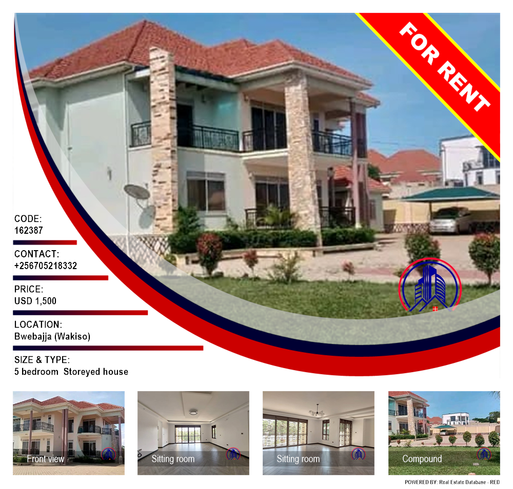 5 bedroom Storeyed house  for rent in Bwebajja Wakiso Uganda, code: 162387