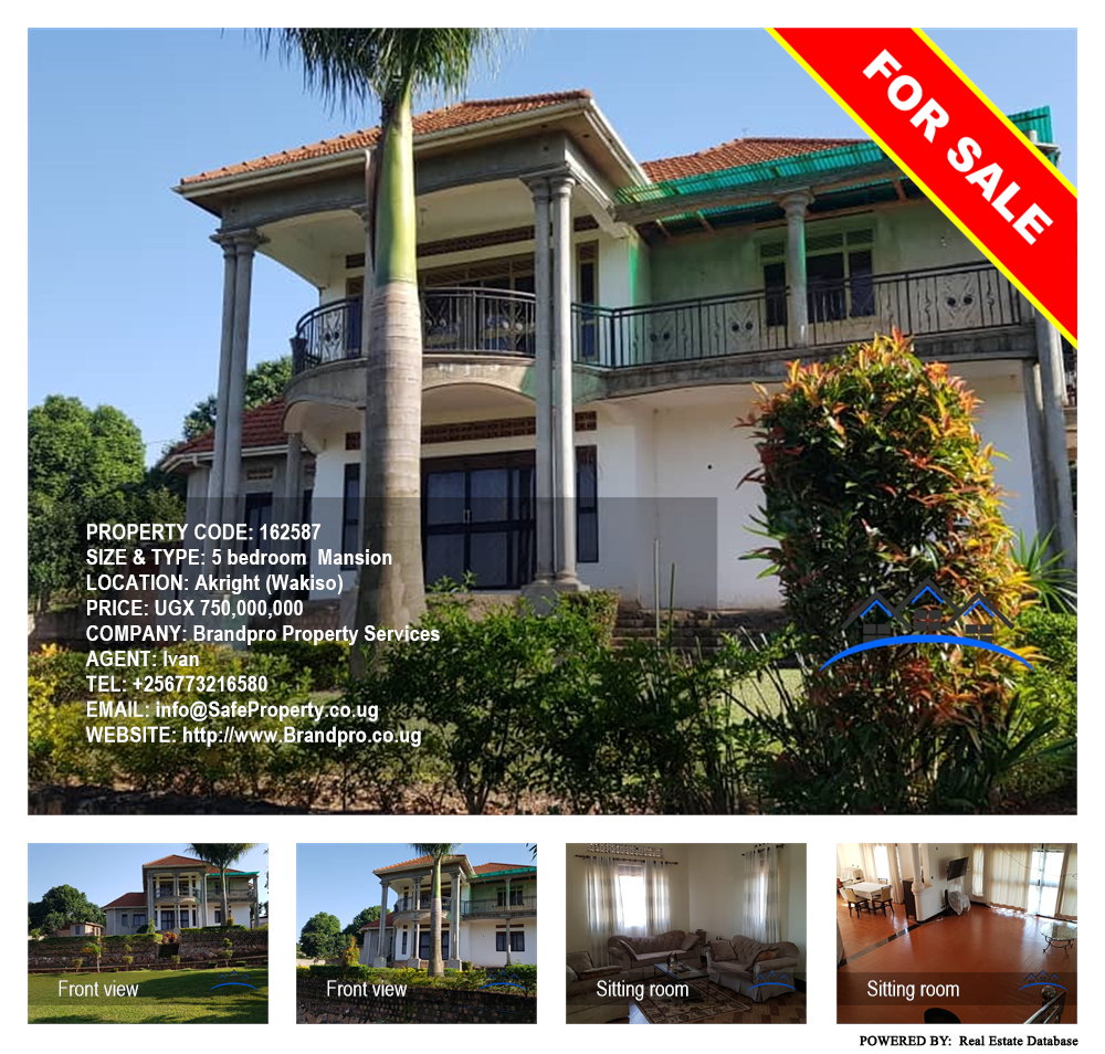 5 bedroom Mansion  for sale in Akright Wakiso Uganda, code: 162587