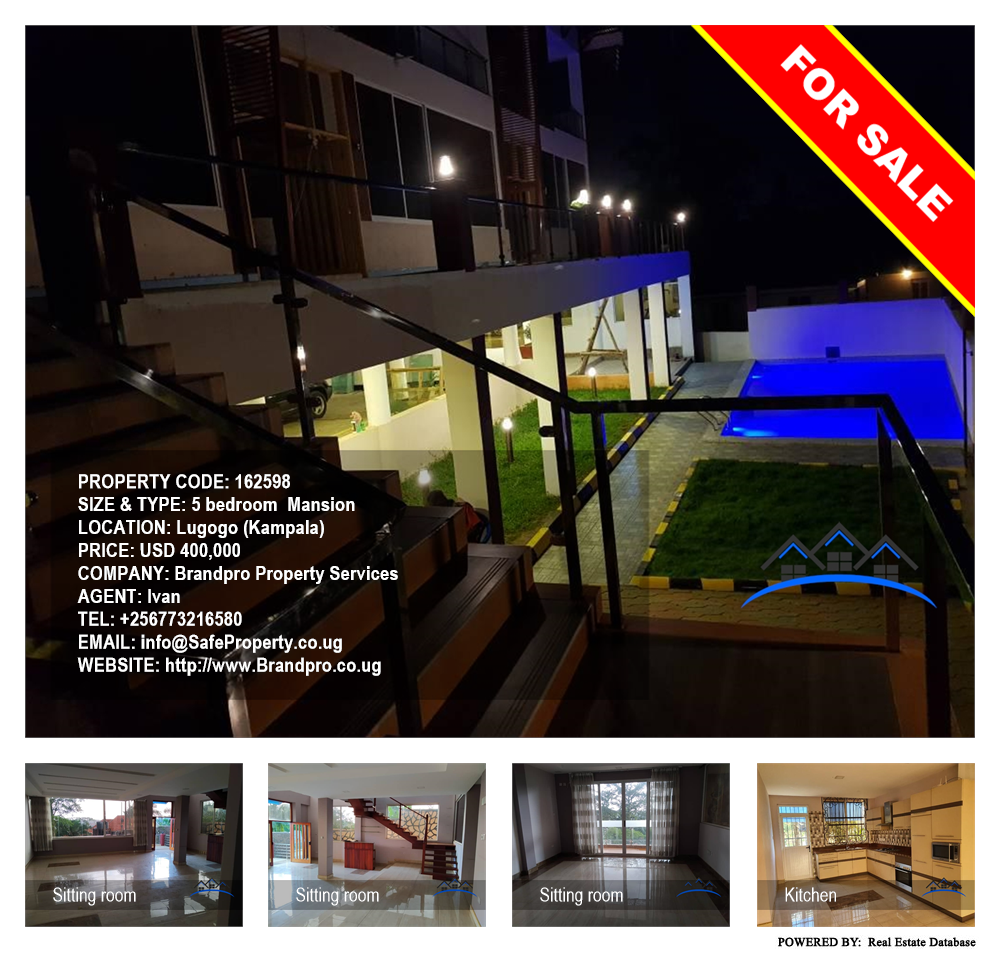 5 bedroom Mansion  for sale in Lugogo Kampala Uganda, code: 162598