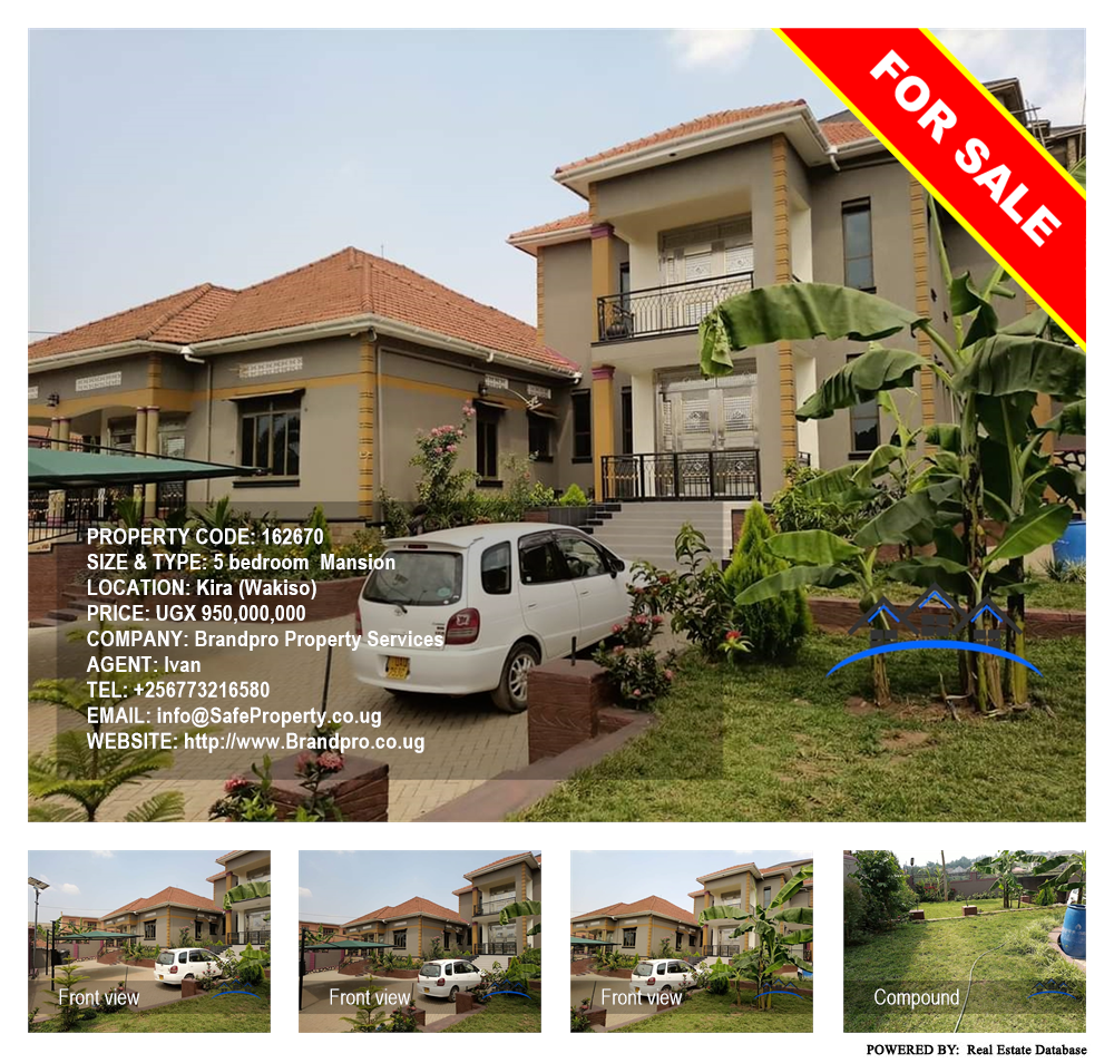 5 bedroom Mansion  for sale in Kira Wakiso Uganda, code: 162670