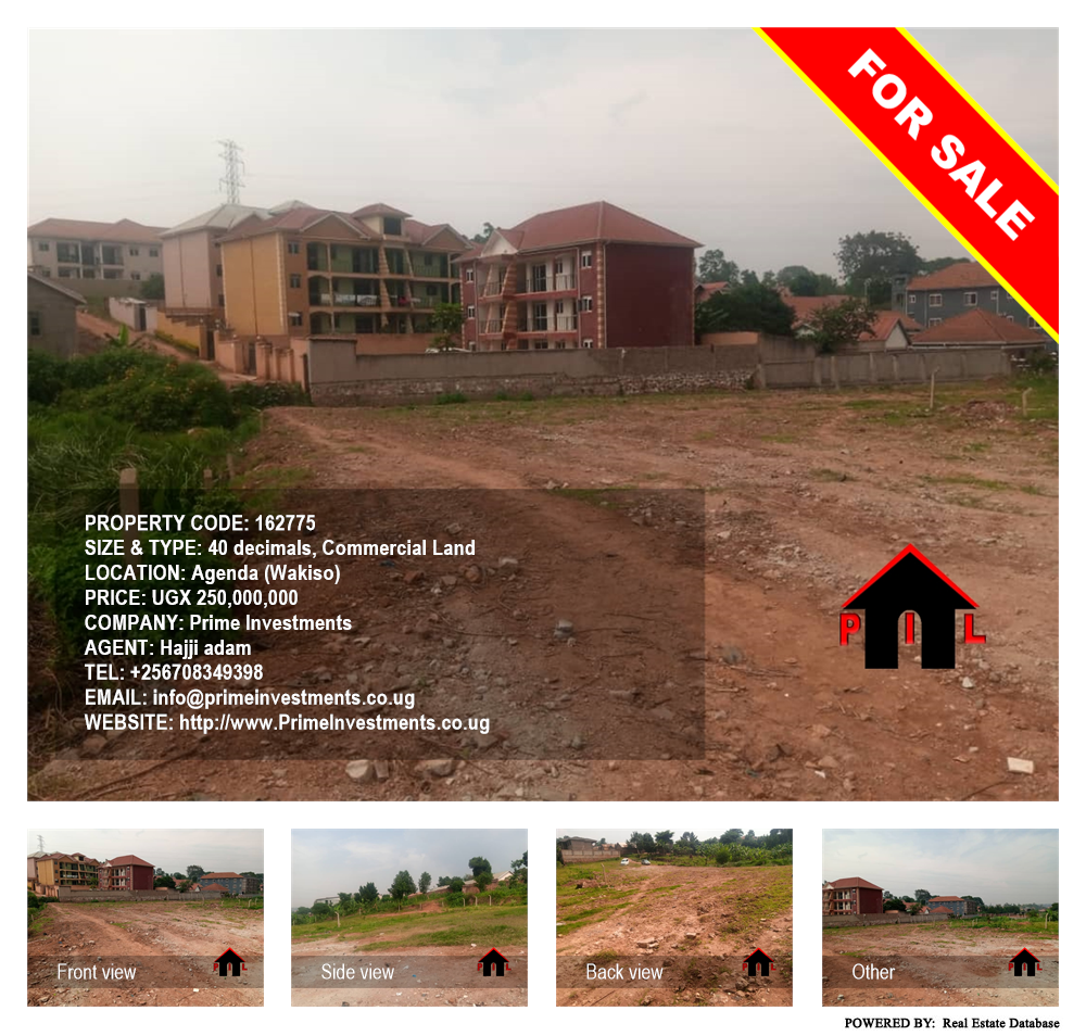 Commercial Land  for sale in Agenda Wakiso Uganda, code: 162775