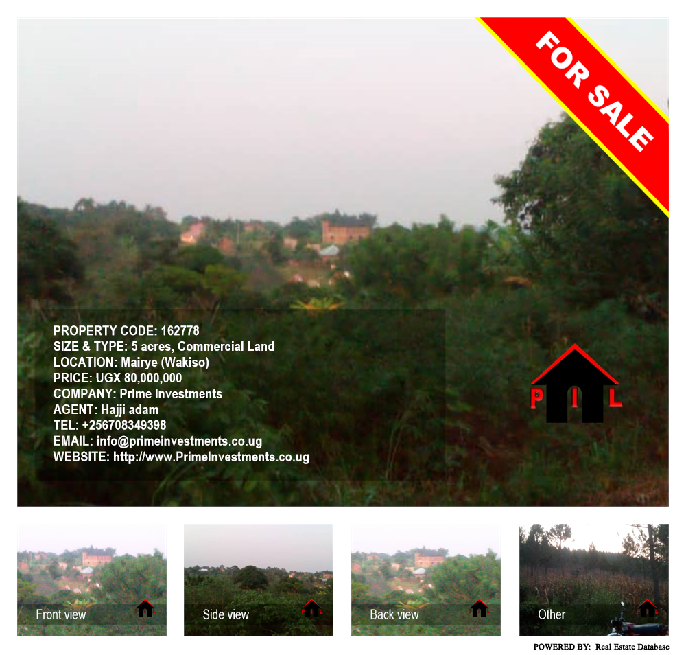Commercial Land  for sale in Mairye Wakiso Uganda, code: 162778