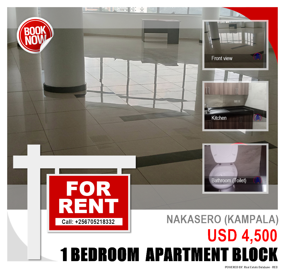 1 bedroom Apartment block  for rent in Nakasero Kampala Uganda, code: 162912