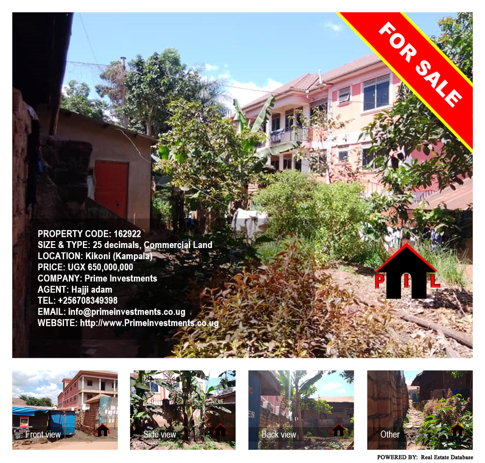 Commercial Land  for sale in Kikoni Kampala Uganda, code: 162922