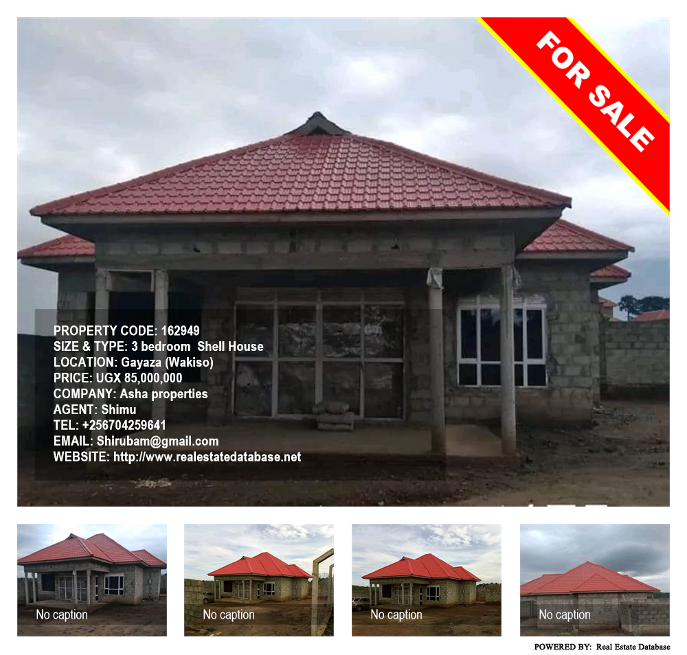 3 bedroom Shell House  for sale in Gayaza Wakiso Uganda, code: 162949