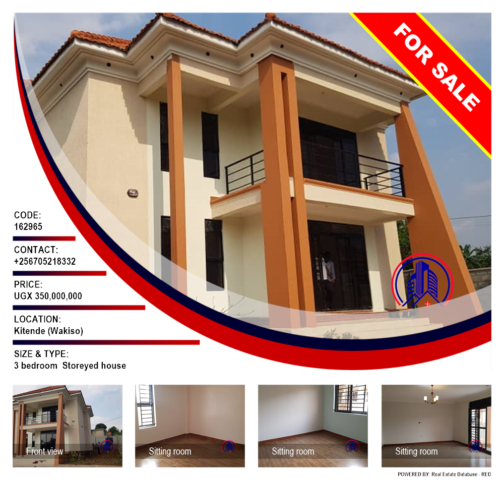 3 bedroom Storeyed house  for sale in Kitende Wakiso Uganda, code: 162965