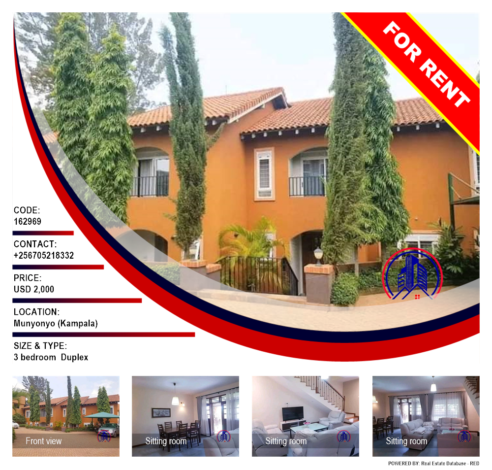 3 bedroom Duplex  for rent in Munyonyo Kampala Uganda, code: 162969