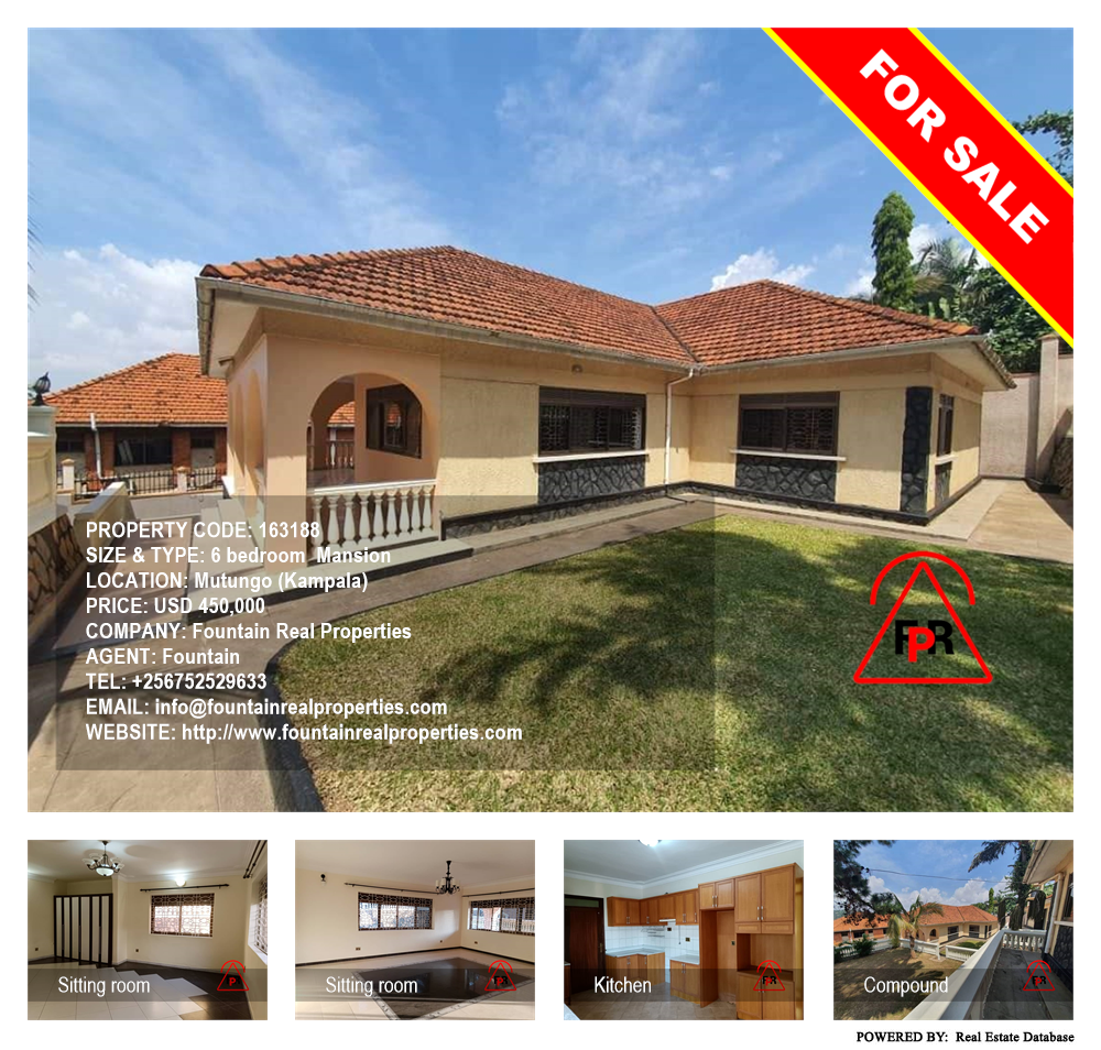 6 bedroom Mansion  for sale in Mutungo Kampala Uganda, code: 163188