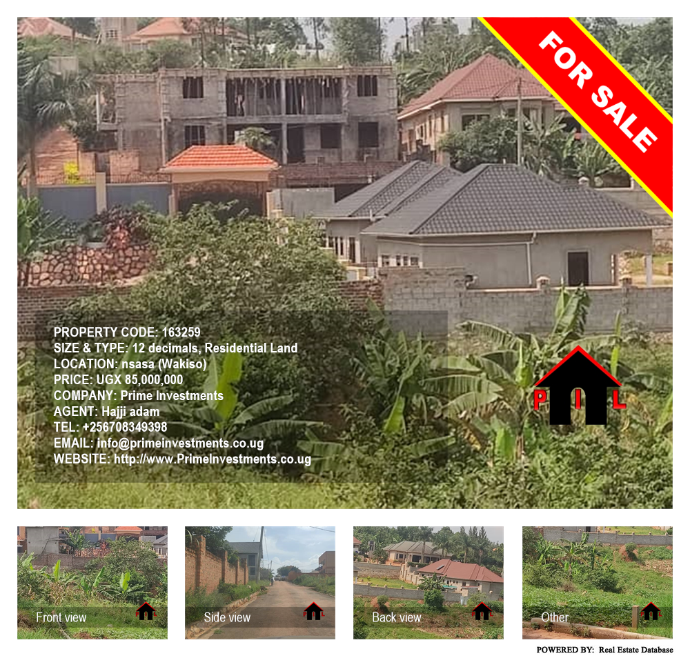 Residential Land  for sale in Nsasa Wakiso Uganda, code: 163259