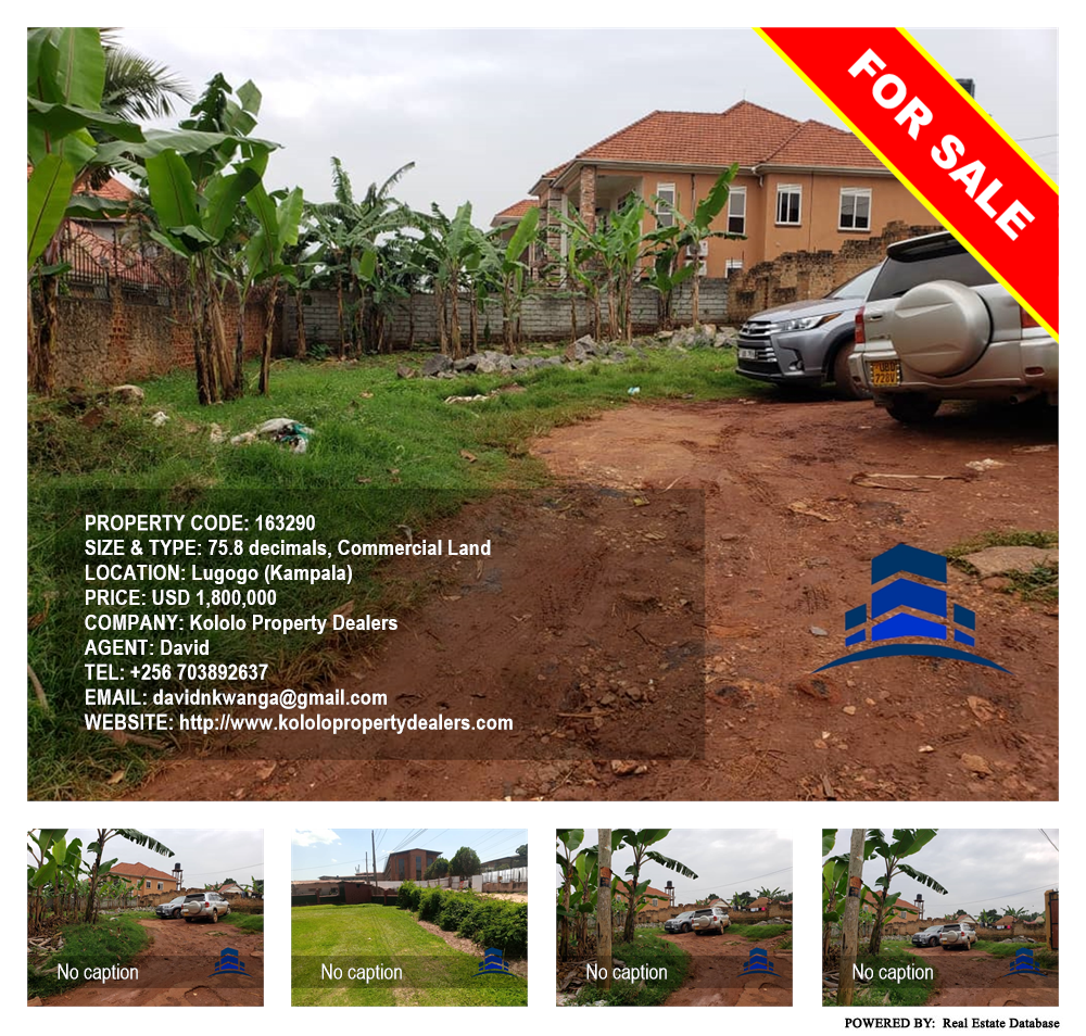 Commercial Land  for sale in Lugogo Kampala Uganda, code: 163290