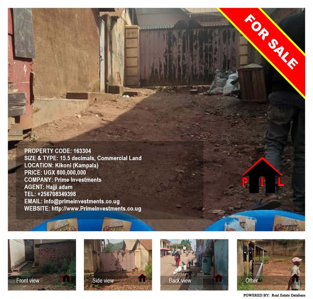 Commercial Land  for sale in Kikoni Kampala Uganda, code: 163304