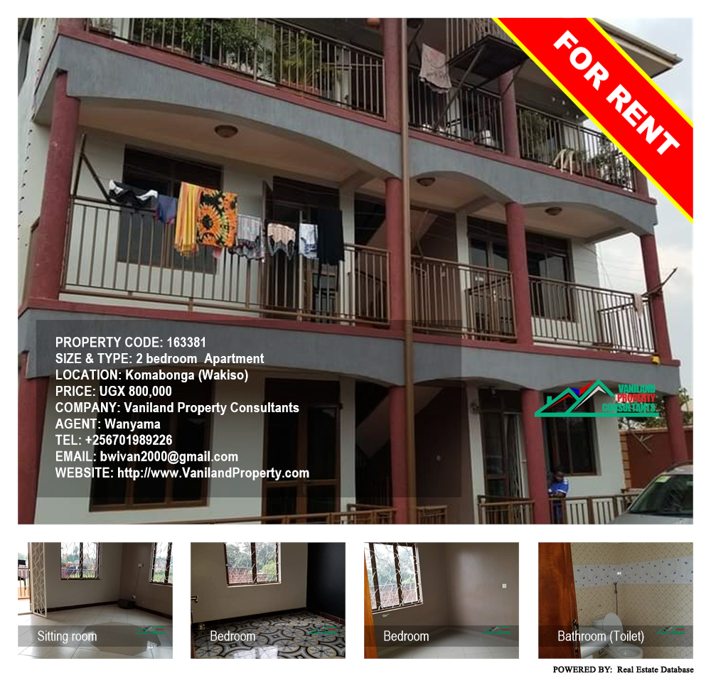 2 bedroom Apartment  for rent in Komamboga Wakiso Uganda, code: 163381