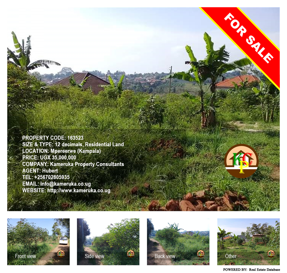 Residential Land  for sale in Mpereerwe Kampala Uganda, code: 163523