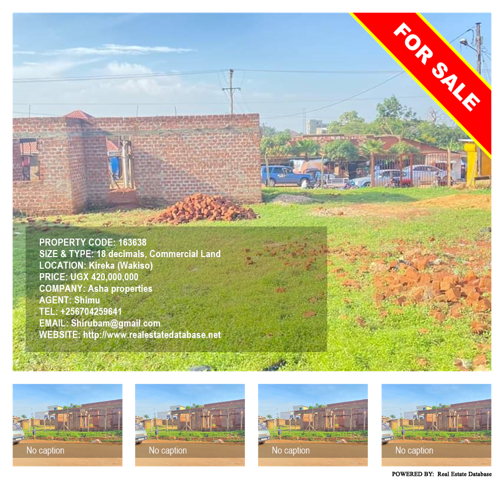 Commercial Land  for sale in Kireka Wakiso Uganda, code: 163638