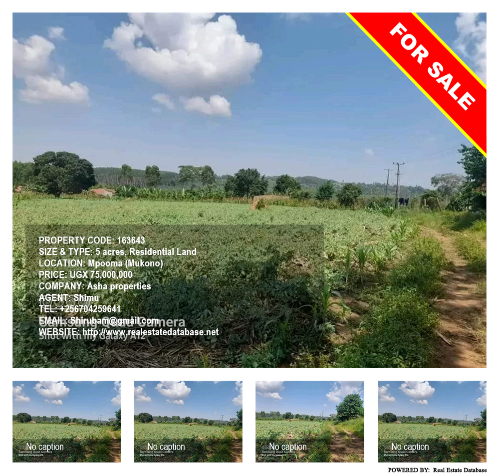 Residential Land  for sale in Mpooma Mukono Uganda, code: 163643