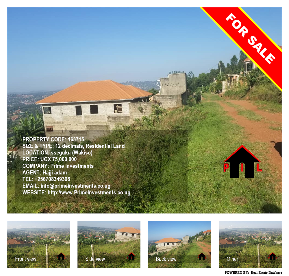 Residential Land  for sale in Seguku Wakiso Uganda, code: 163715