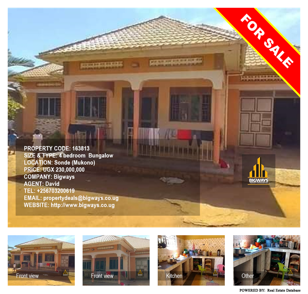 4 bedroom Bungalow  for sale in Sonde Mukono Uganda, code: 163813