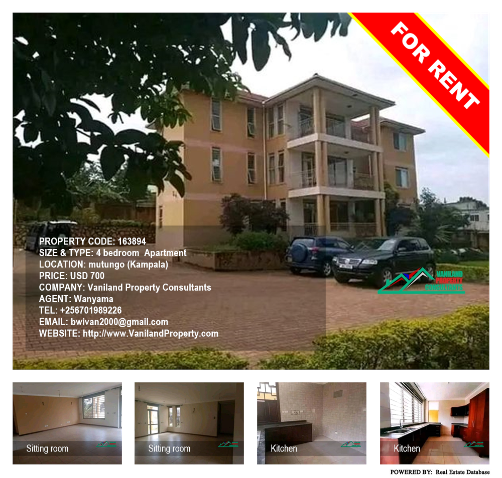 4 bedroom Apartment  for rent in Mutungo Kampala Uganda, code: 163894
