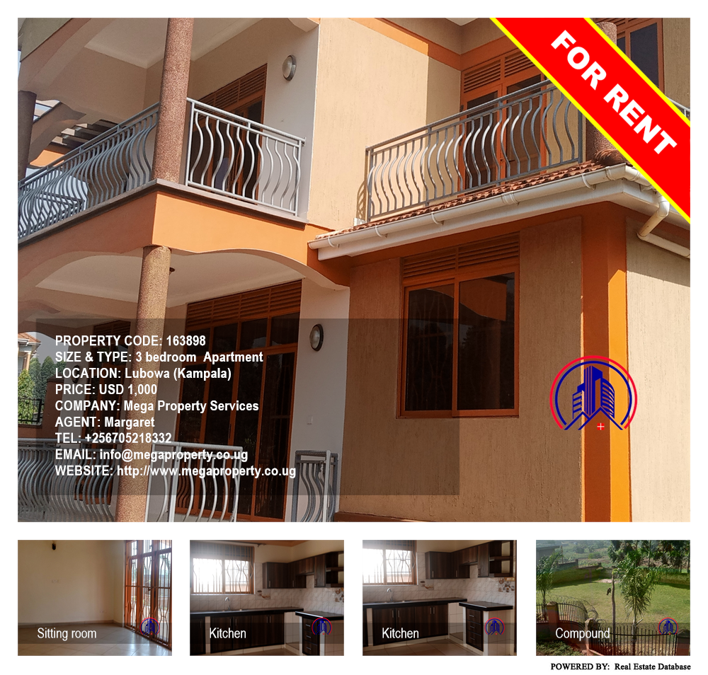 3 bedroom Apartment  for rent in Lubowa Kampala Uganda, code: 163898