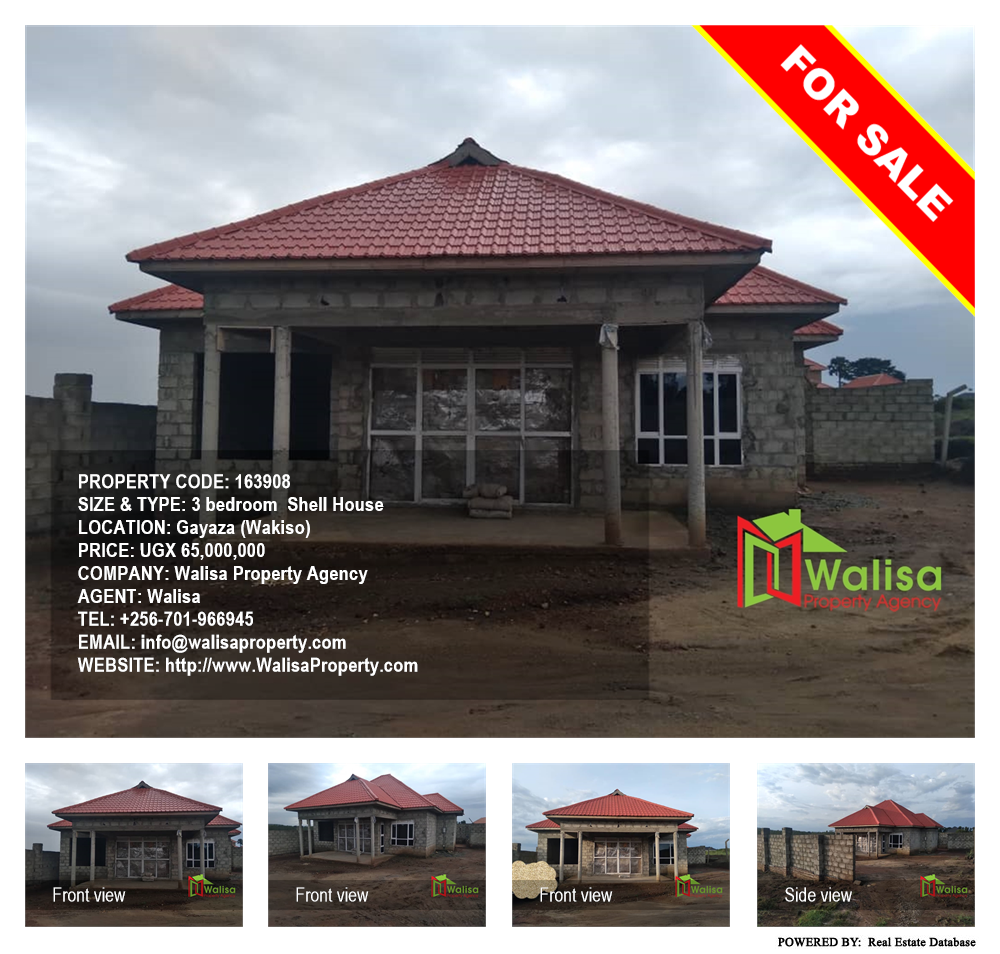 3 bedroom Shell House  for sale in Gayaza Wakiso Uganda, code: 163908