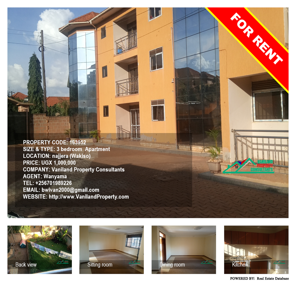 3 bedroom Apartment  for rent in Najjera Wakiso Uganda, code: 163952