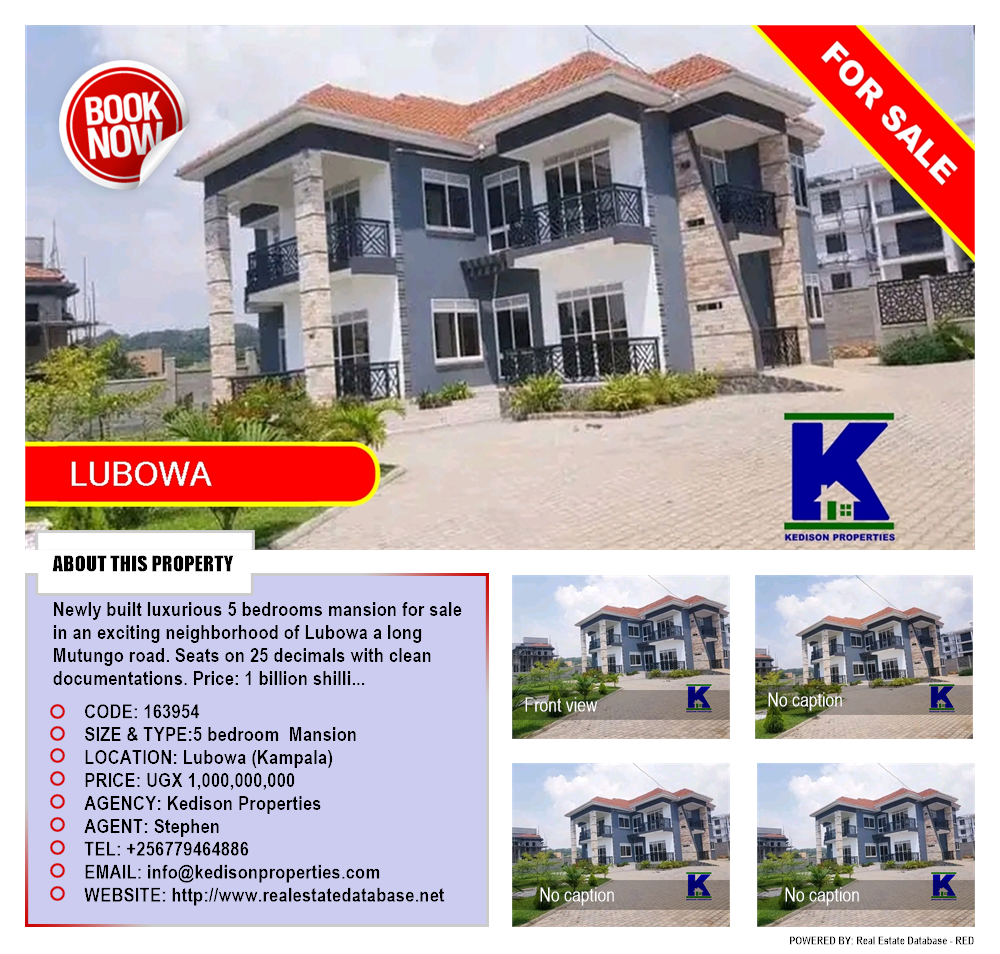 5 bedroom Mansion  for sale in Lubowa Kampala Uganda, code: 163954